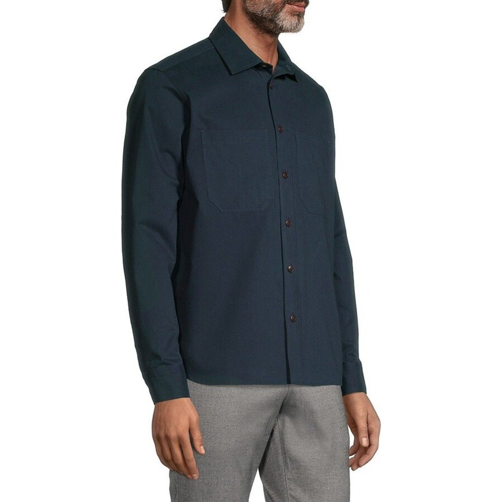 Ted Baker‎ London Men's Size 7 Button Almur Brushed Twill Long-Sleeve Overshirt